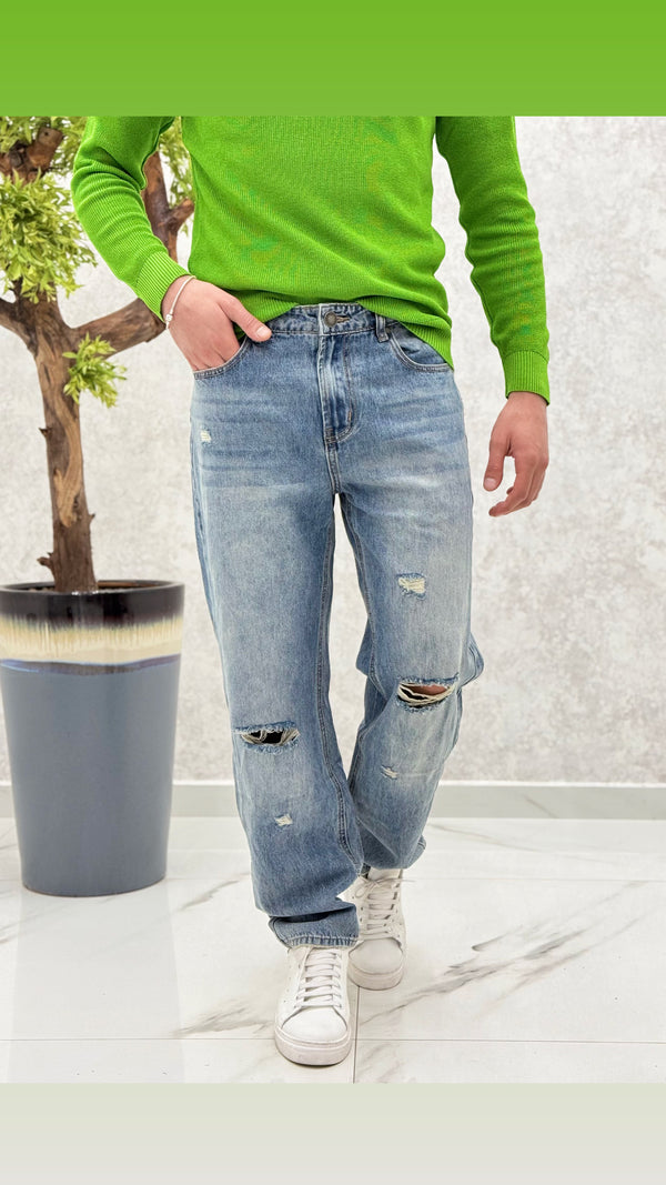 Jeans Baggy strappi