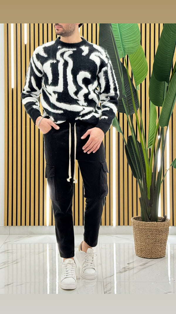 Maglione peloso fantasia