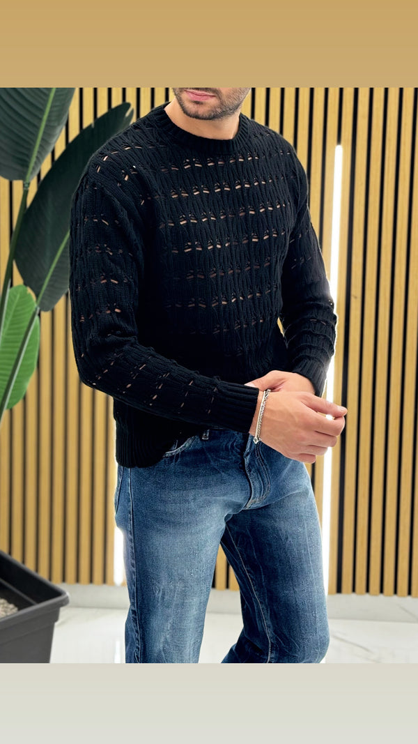 Maglione Girocollo Traforato