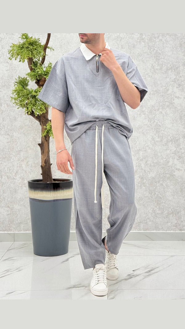 Coordinato polo contrasto zip