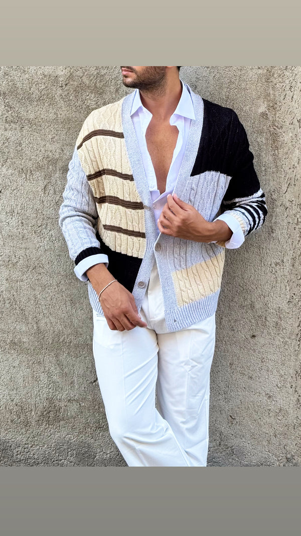 Cardigan filo Patchwork