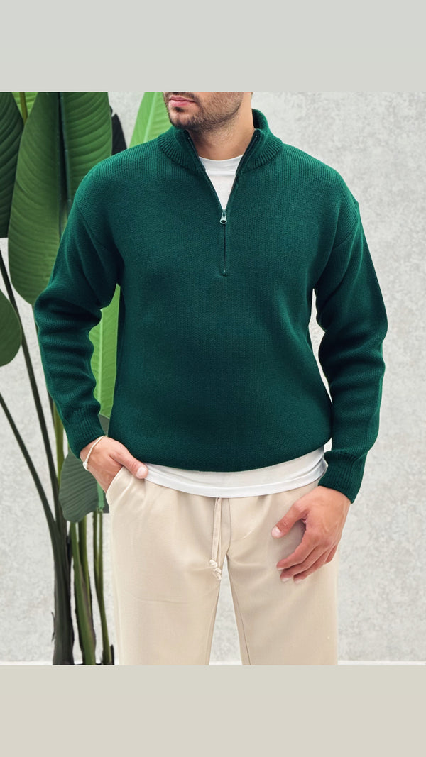 Maglione collo alto Zip