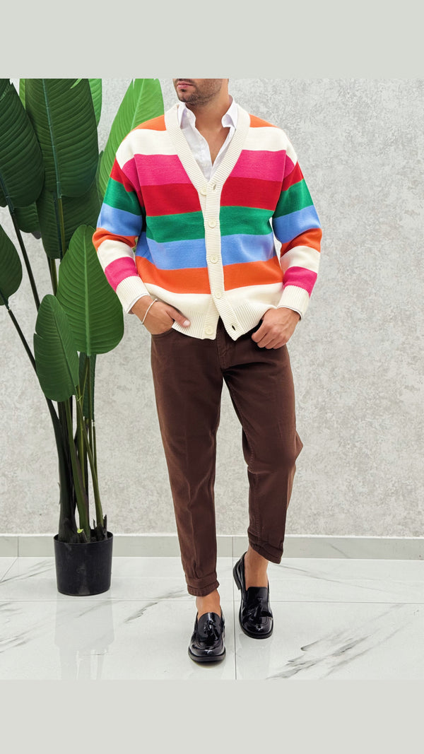 Cardigan fasce Orange