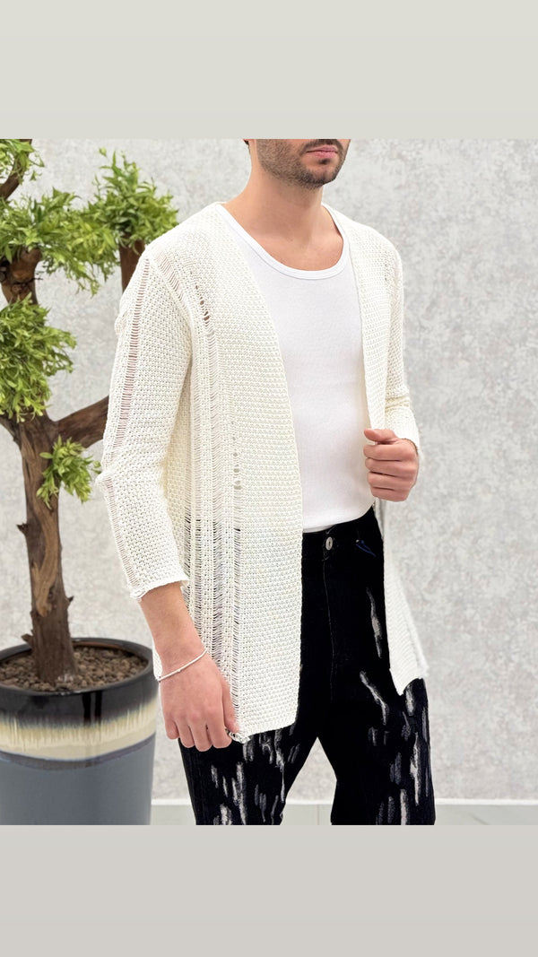 Cardigan Lungo Rotture