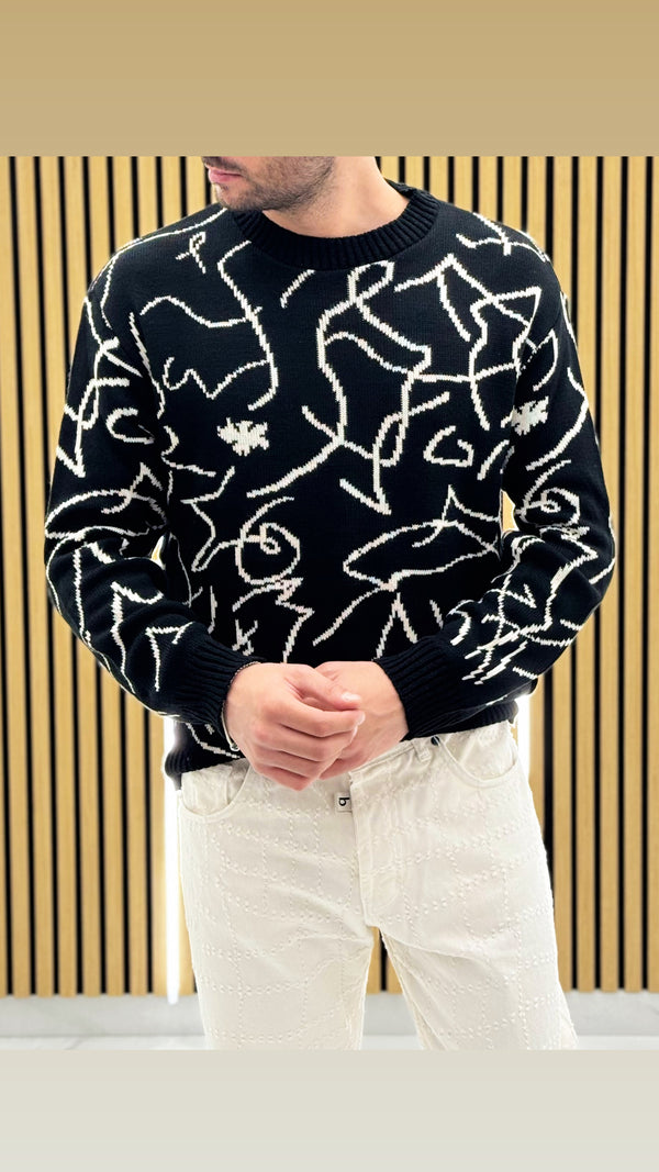 Maglione Linee Ricamo
