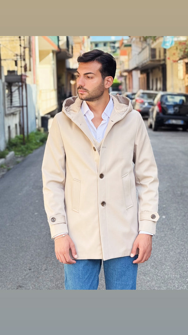 Trench impermeabile Cappuccio